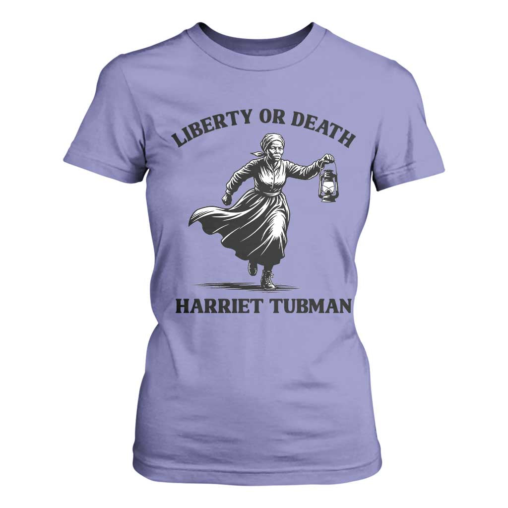 Liberty Or Death T Shirt For Women Harriet Tubman Quote TS12 Violet Print Your Wear
