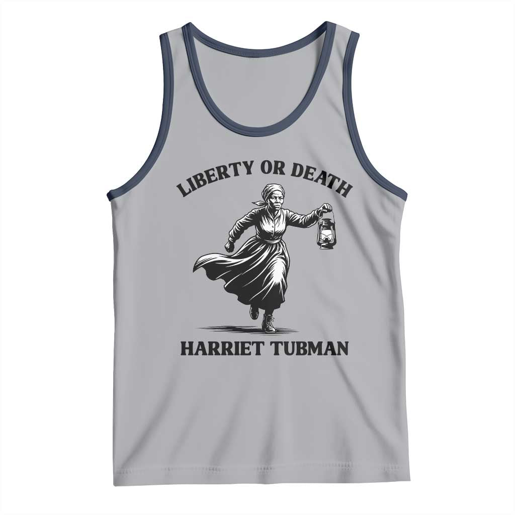 Liberty Or Death Tank Top Harriet Tubman Quote TS12 Athletic Heather Navy Print Your Wear
