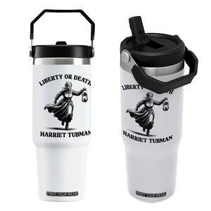 Liberty Or Death Flip Straw Tumbler Harriet Tubman Quote TS12 One Size: 30 oz White Print Your Wear