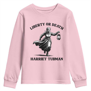 Liberty Or Death Youth Sweatshirt Harriet Tubman Quote TS12 Light Pink Print Your Wear