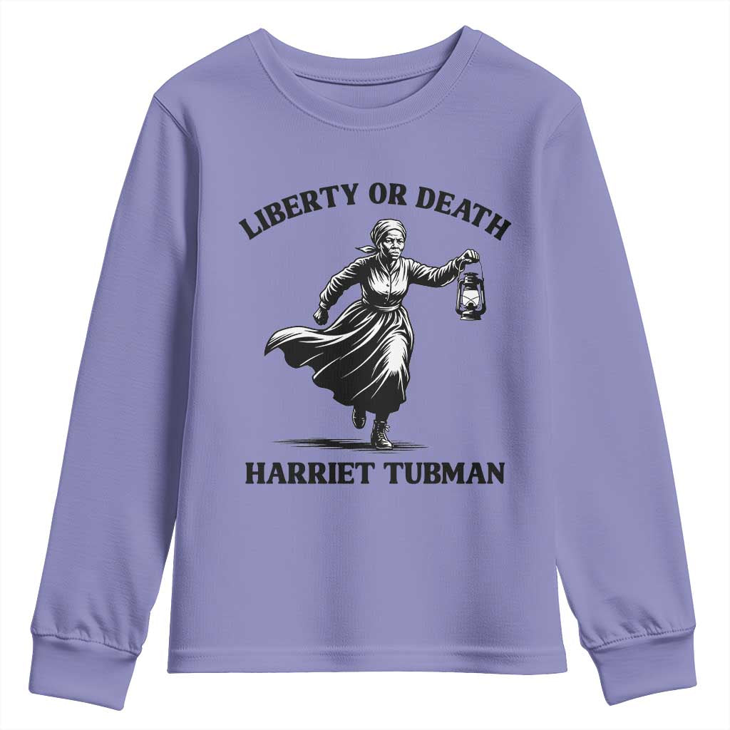 Liberty Or Death Youth Sweatshirt Harriet Tubman Quote TS12 Violet Print Your Wear