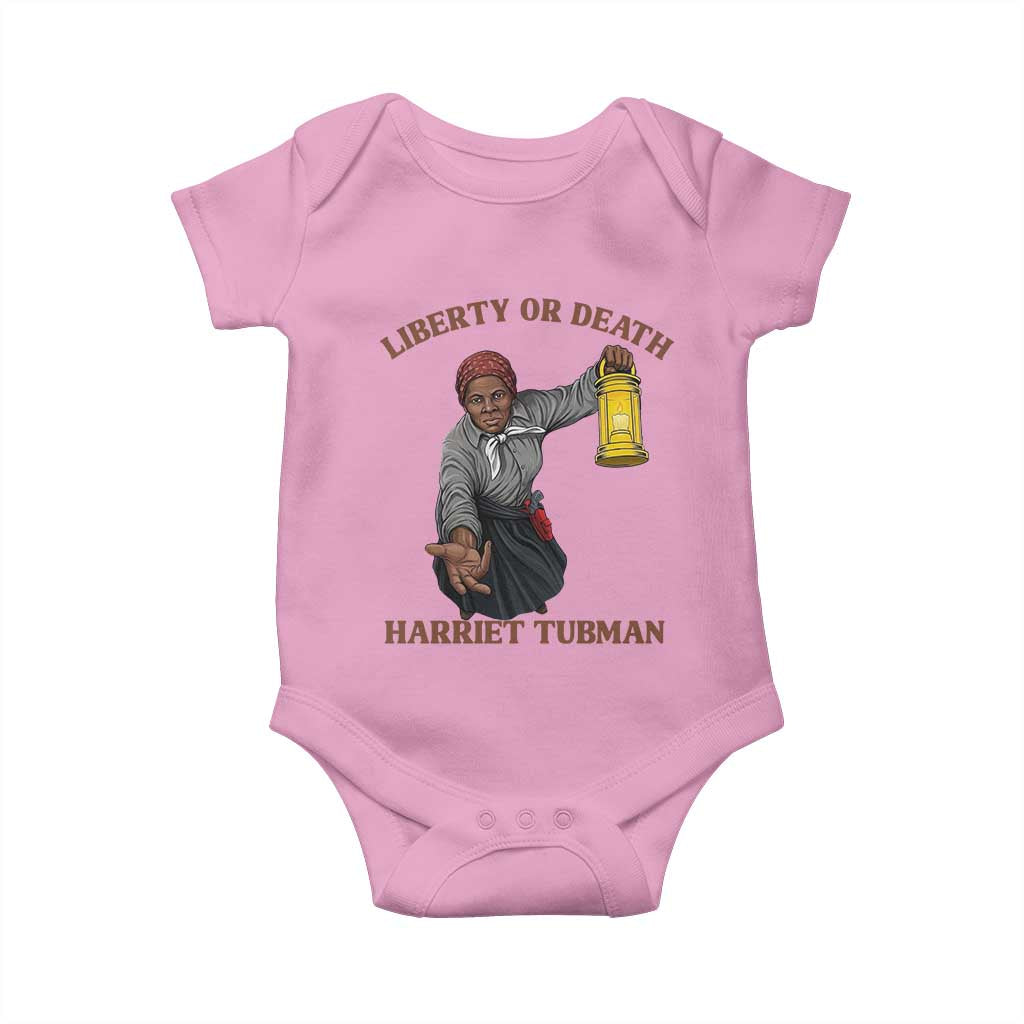 Harriet Tubman Freedom Quote Baby Onesie Liberty Or Death TS12 Light Pink Print Your Wear