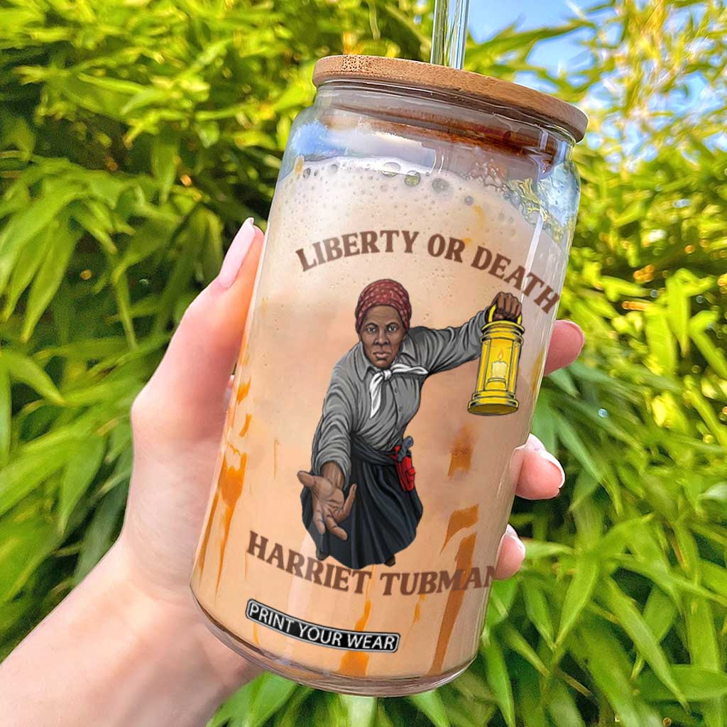 Harriet Tubman Freedom Quote Glass Can Liberty Or Death TS12 White Print Your Wear