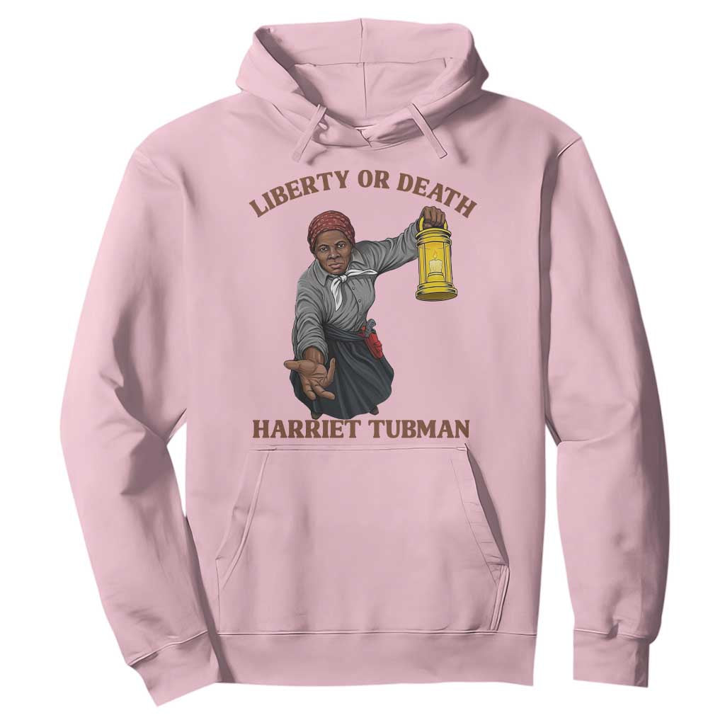 Harriet Tubman Freedom Quote Hoodie Liberty Or Death TS12 Light Pink Print Your Wear