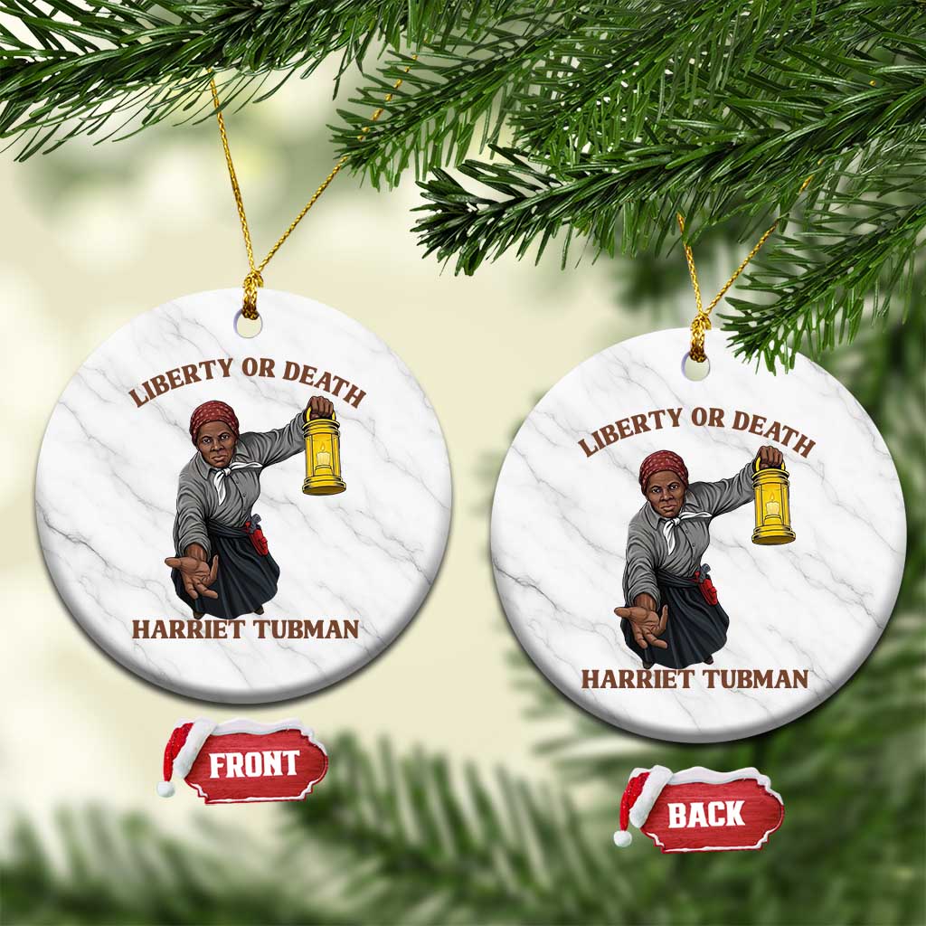 Harriet Tubman Freedom Quote Ceramic Ornament Liberty Or Death TS12 1pc White Marble Print Your Wear