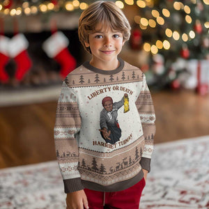 Harriet Tubman Freedom Quote Ugly Christmas Sweater Liberty Or Death TS12 Mocha Mousse Print Your Wear