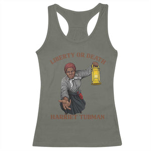 Harriet Tubman Freedom Quote Racerback Tank Top Liberty Or Death TS12 Military Green Print Your Wear