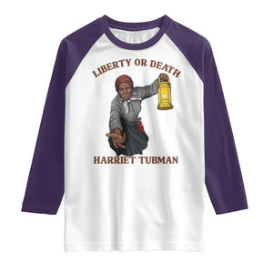 Harriet Tubman Freedom Quote Raglan Shirt Liberty Or Death TS12 White Purple Print Your Wear