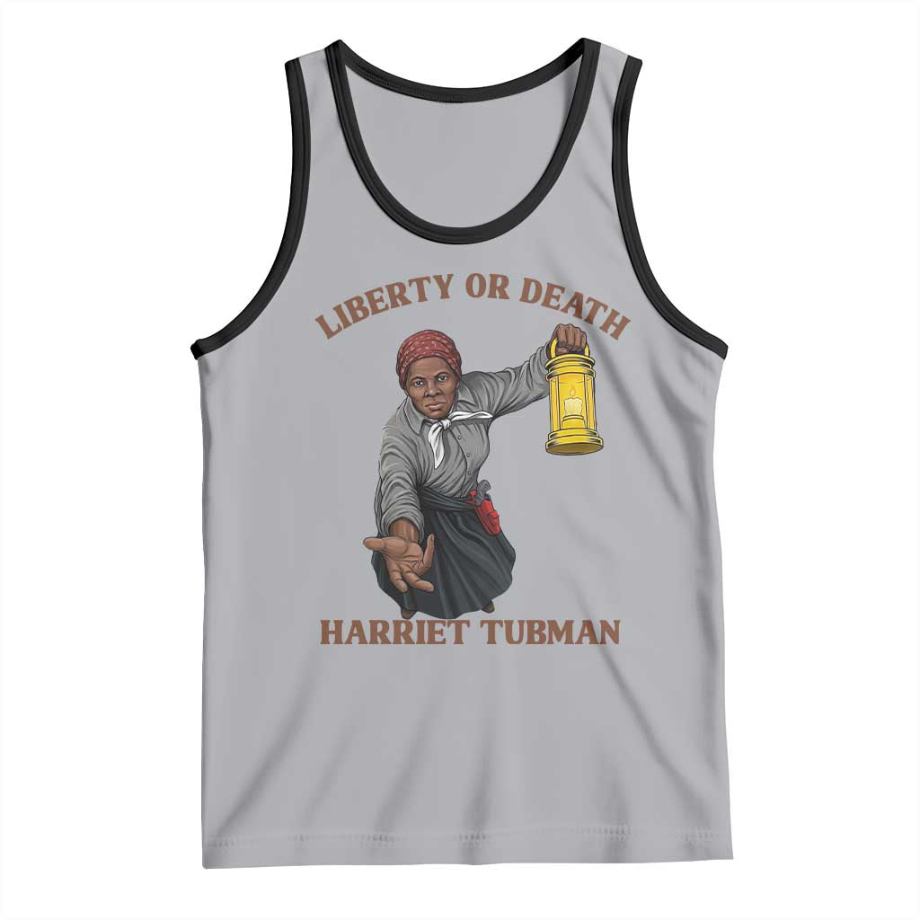 Harriet Tubman Freedom Quote Tank Top Liberty Or Death TS12 Athletic Heather Black Print Your Wear