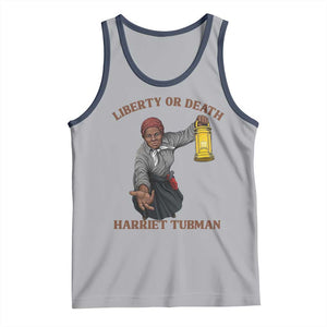 Harriet Tubman Freedom Quote Tank Top Liberty Or Death TS12 Athletic Heather Navy Print Your Wear