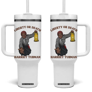 Harriet Tubman Freedom Quote Tumbler With Handle Liberty Or Death TS12 One Size: 40 oz White Print Your Wear