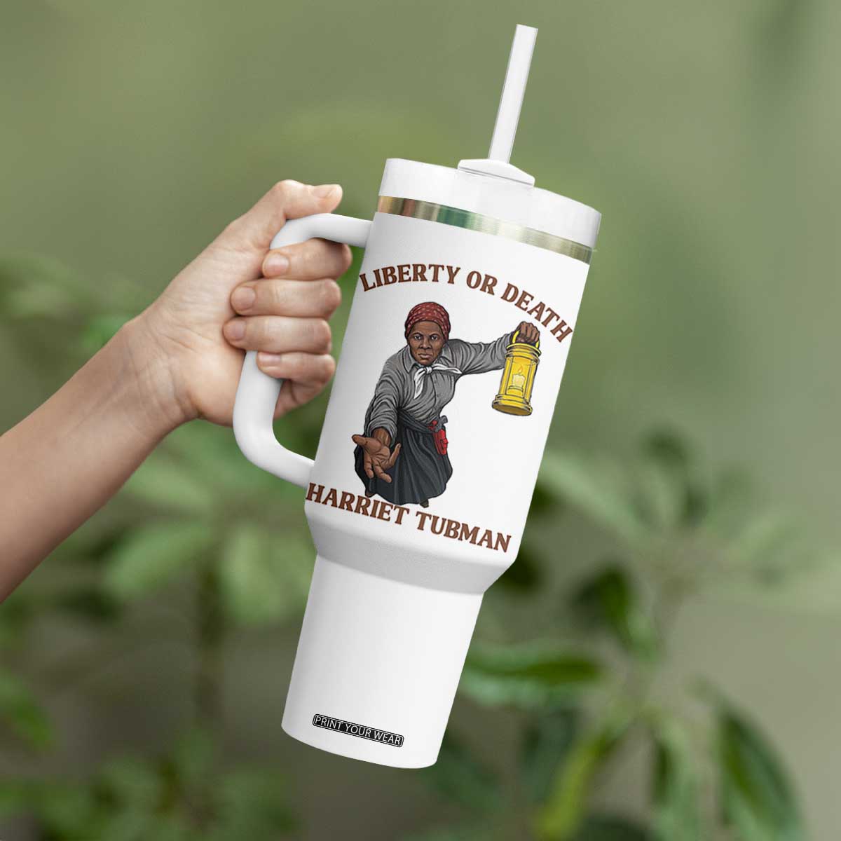 Harriet Tubman Freedom Quote Tumbler With Handle Liberty Or Death TS12 Print Your Wear