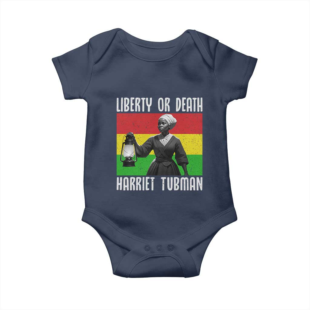 Harriet Tubman Women Leadership Baby Onesie Liberty Or Death TS12 Navy Print Your Wear