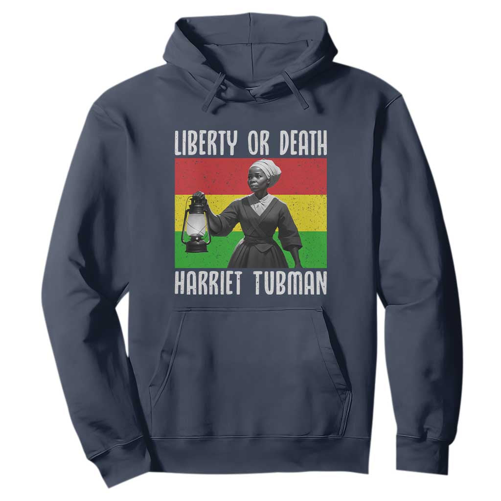 Harriet Tubman Women Leadership Hoodie Liberty Or Death TS12 Navy Print Your Wear