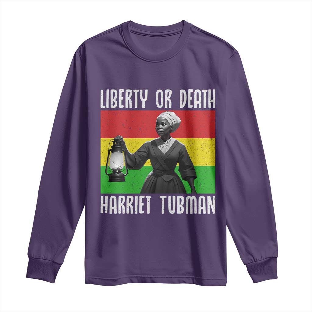 Harriet Tubman Women Leadership Long Sleeve Shirt Liberty Or Death TS12 Purple Print Your Wear