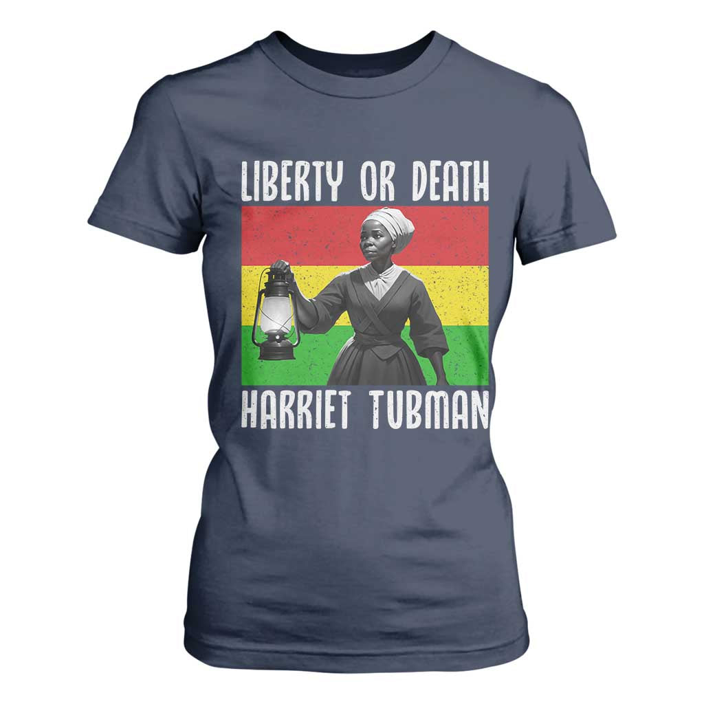 Harriet Tubman Women Leadership T Shirt For Women Liberty Or Death TS12 Navy Print Your Wear