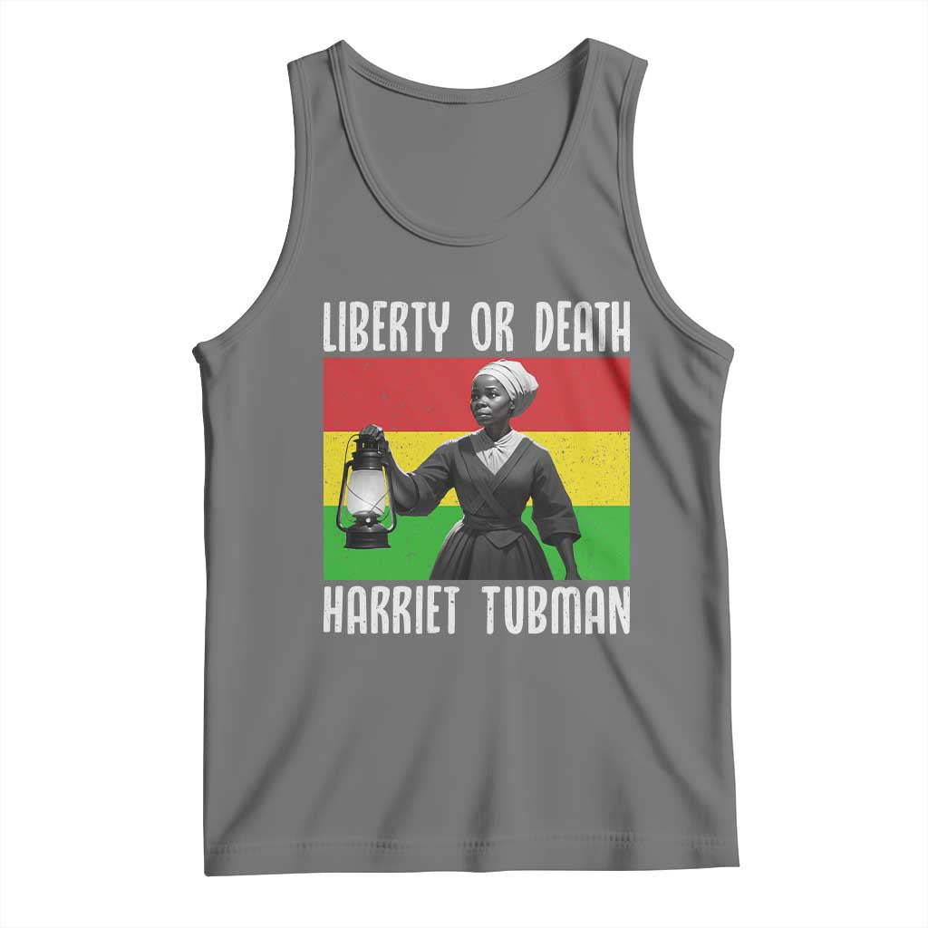 Harriet Tubman Women Leadership Tank Top Liberty Or Death TS12 Black Heather Print Your Wear