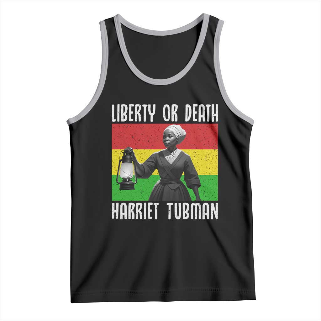 Harriet Tubman Women Leadership Tank Top Liberty Or Death TS12 Black Athletic Heather Print Your Wear