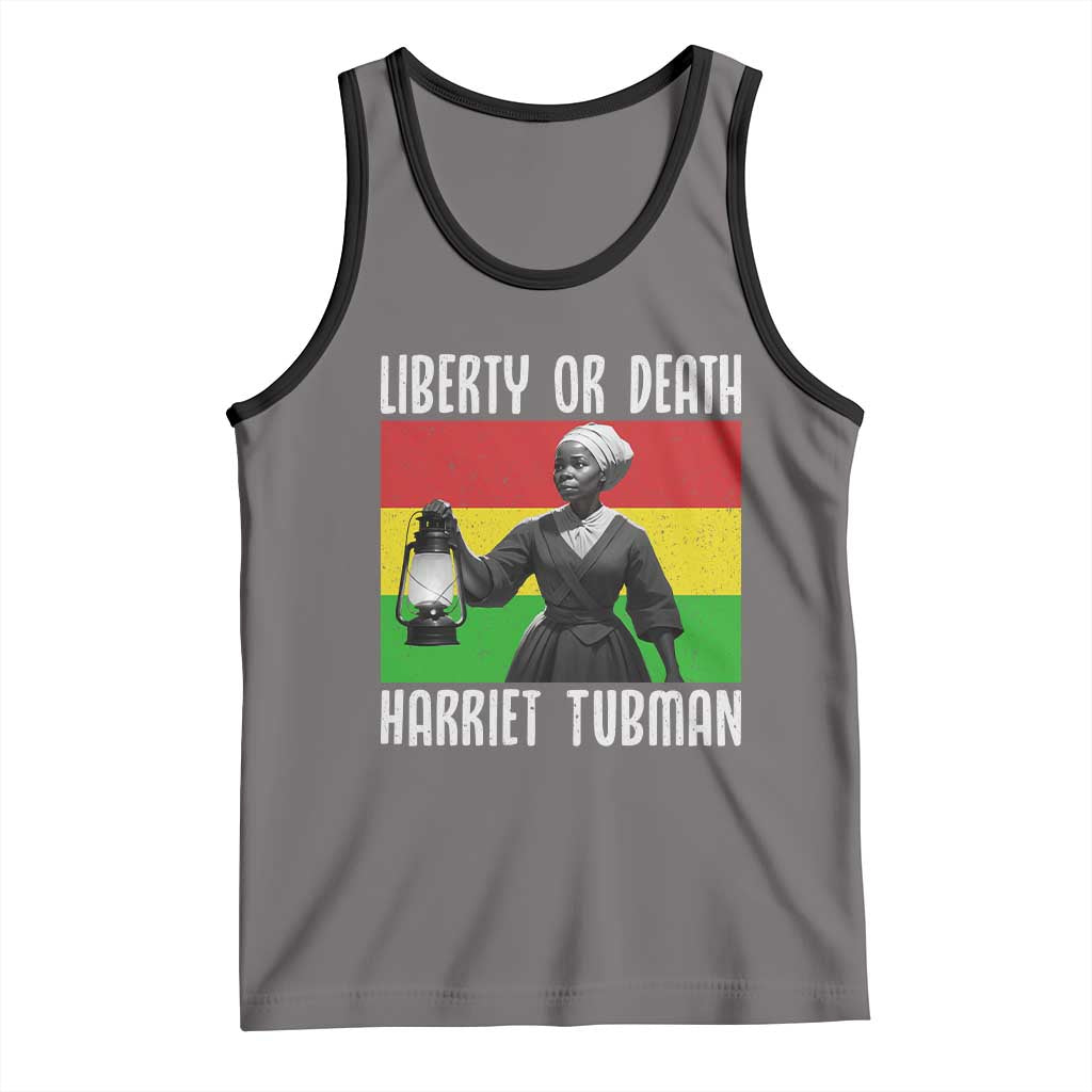 Harriet Tubman Women Leadership Tank Top Liberty Or Death TS12 Deep Heather Black Print Your Wear