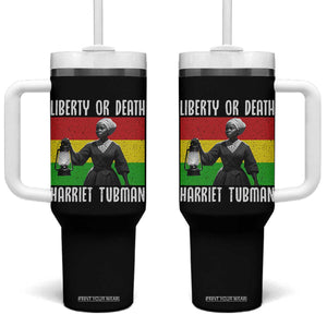 Harriet Tubman Women Leadership Tumbler With Handle Liberty Or Death TS12 One Size: 40 oz Black Print Your Wear