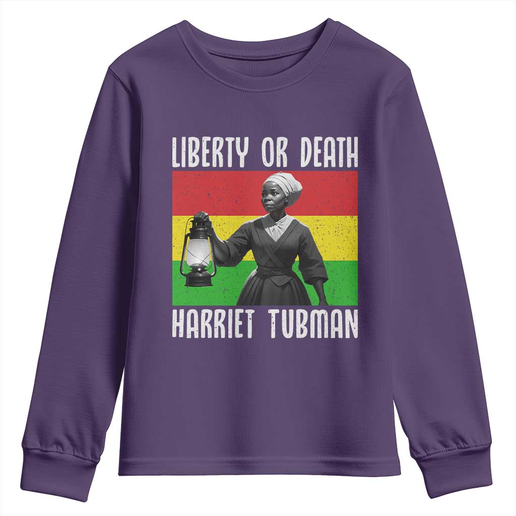Harriet Tubman Women Leadership Youth Sweatshirt Liberty Or Death TS12 Purple Print Your Wear