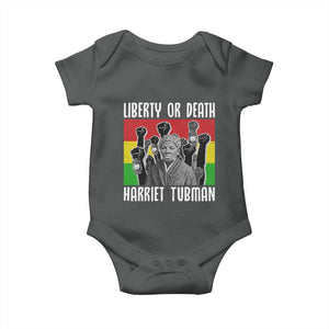 Harriet Tubman Baby Onesie Liberty Or Death Women Empowerment Quote TS12 Dark Heather Print Your Wear