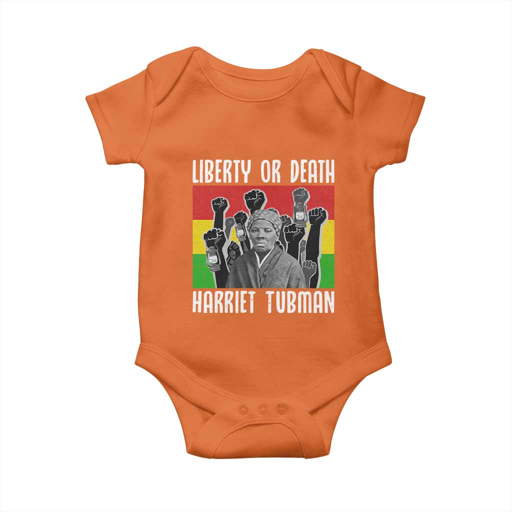 Harriet Tubman Baby Onesie Liberty Or Death Women Empowerment Quote TS12 Orange Print Your Wear