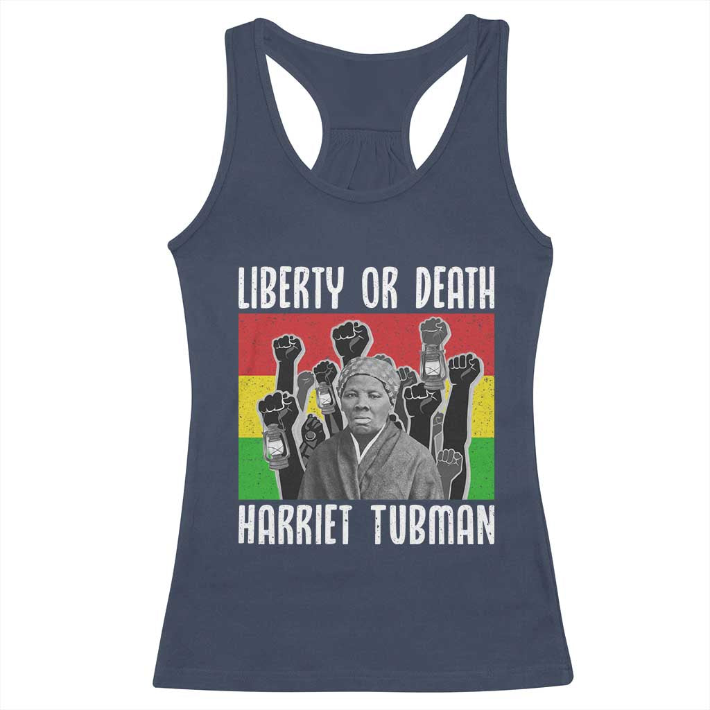 Harriet Tubman Racerback Tank Top Liberty Or Death Women Empowerment Quote TS12 Navy Print Your Wear