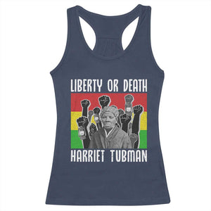 Harriet Tubman Racerback Tank Top Liberty Or Death Women Empowerment Quote TS12 Navy Print Your Wear