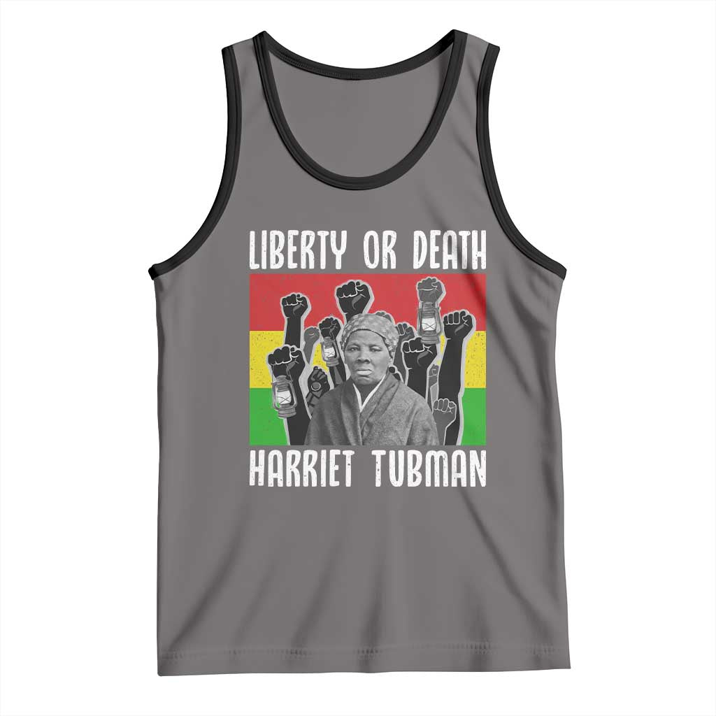 Harriet Tubman Tank Top Liberty Or Death Women Empowerment Quote TS12 Deep Heather Black Print Your Wear