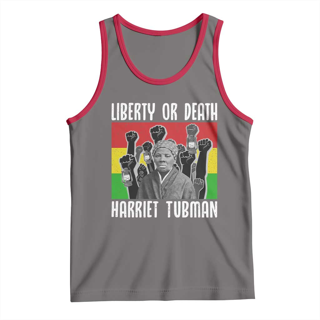 Harriet Tubman Tank Top Liberty Or Death Women Empowerment Quote TS12 Deep Heather Red Print Your Wear
