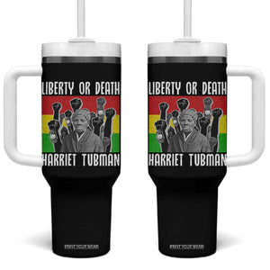 Harriet Tubman Tumbler With Handle Liberty Or Death Women Empowerment Quote TS12 One Size: 40 oz Black Print Your Wear