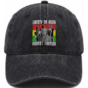 Harriet Tubman Washed Cotton Baseball Cap Liberty Or Death Women Empowerment Quote TS12 Print Your Wear