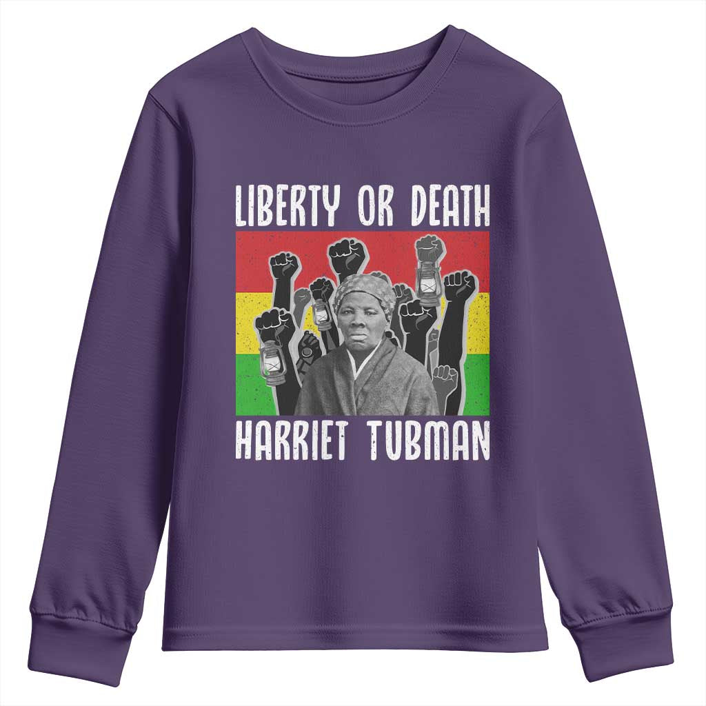 Harriet Tubman Youth Sweatshirt Liberty Or Death Women Empowerment Quote TS12 Purple Print Your Wear