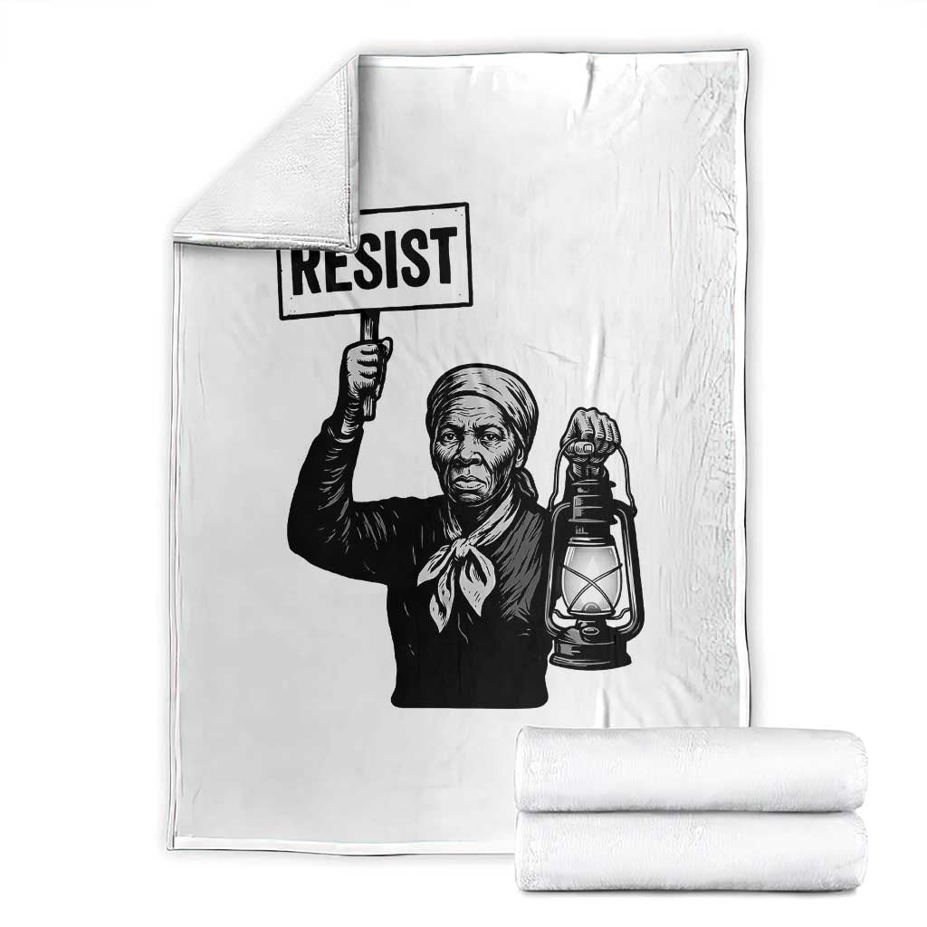 Harriet Tubman Says Resist Throw Blanket Women Empowerment Quote TS12 White Print Your Wear