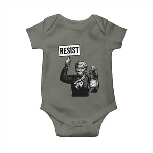 Harriet Tubman Says Resist Baby Onesie Women Empowerment Quote TS12 Military Green Print Your Wear