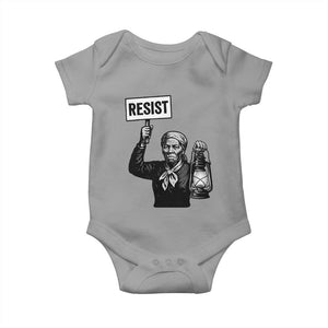 Harriet Tubman Says Resist Baby Onesie Women Empowerment Quote TS12 Sport Gray Print Your Wear