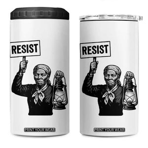 Harriet Tubman Says Resist 4 in 1 Can Cooler Tumbler Women Empowerment Quote TS12 One Size: 16 oz White Print Your Wear