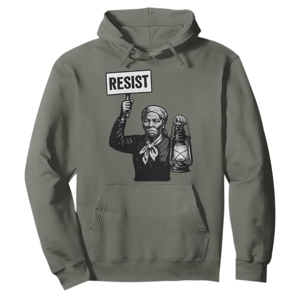 Harriet Tubman Says Resist Hoodie Women Empowerment Quote TS12 Military Green Print Your Wear