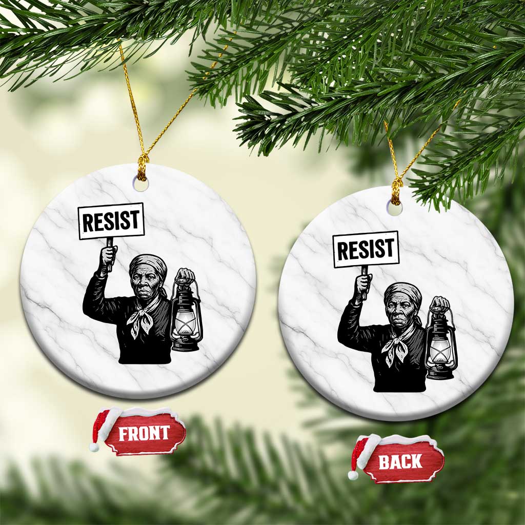 Harriet Tubman Says Resist Ceramic Ornament Women Empowerment Quote TS12 1pc White Marble Print Your Wear