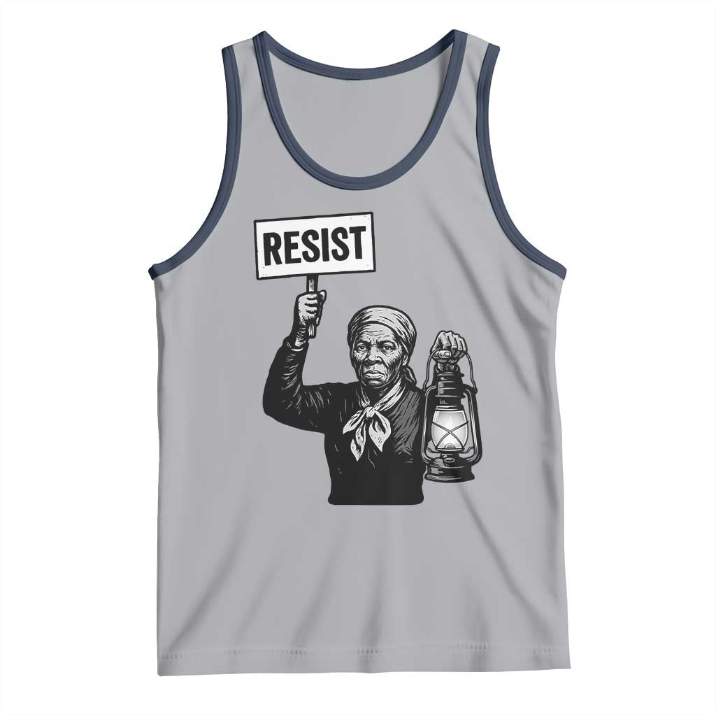 Harriet Tubman Says Resist Tank Top Women Empowerment Quote TS12 Athletic Heather Navy Print Your Wear
