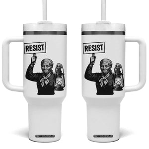 Harriet Tubman Says Resist Tumbler With Handle Women Empowerment Quote TS12 One Size: 40 oz White Print Your Wear