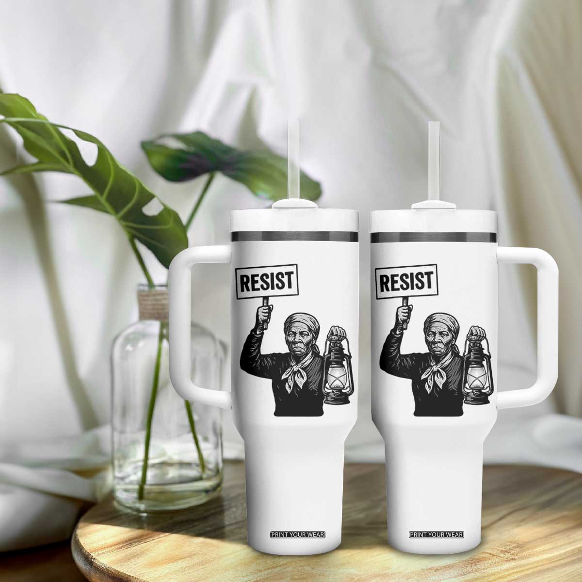 Harriet Tubman Says Resist Tumbler With Handle Women Empowerment Quote TS12 Print Your Wear