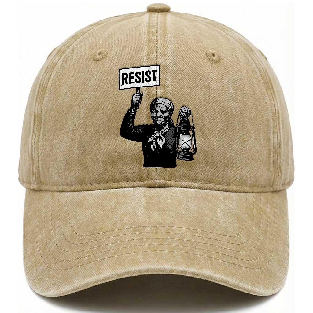 Harriet Tubman Says Resist Washed Cotton Baseball Cap Women Empowerment Quote TS12 Print Your Wear