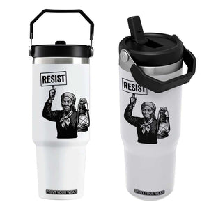 Harriet Tubman Says Resist Flip Straw Tumbler Women Empowerment Quote TS12 One Size: 30 oz White Print Your Wear