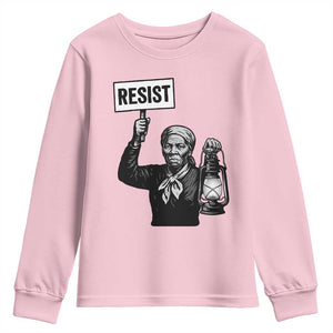 Harriet Tubman Says Resist Youth Sweatshirt Women Empowerment Quote TS12 Light Pink Print Your Wear