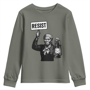 Harriet Tubman Says Resist Youth Sweatshirt Women Empowerment Quote TS12 Military Green Print Your Wear