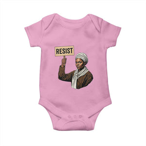 Funny Harriet Tubman Says Resist Baby Onesie Black Pride Inspiration Gift TS12 Light Pink Print Your Wear