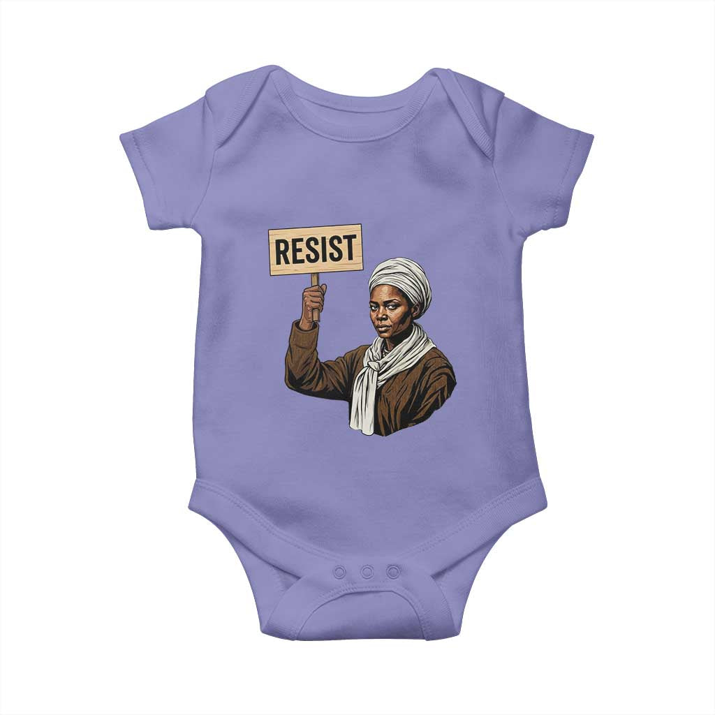 Funny Harriet Tubman Says Resist Baby Onesie Black Pride Inspiration Gift TS12 Violet Print Your Wear