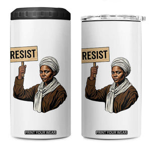 Funny Harriet Tubman Says Resist 4 in 1 Can Cooler Tumbler Black Pride Inspiration Gift TS12 One Size: 16 oz White Print Your Wear